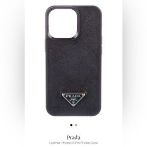 Black Leather Prada iPhone 13 Pro Phone Case
